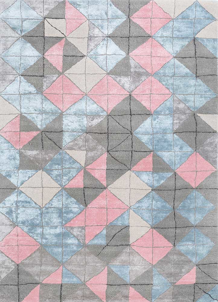 caliedo blue wool and viscose hand tufted Rug - HeadShot