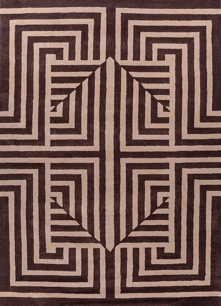 chroma beige and brown wool hand tufted Rug - HeadShot