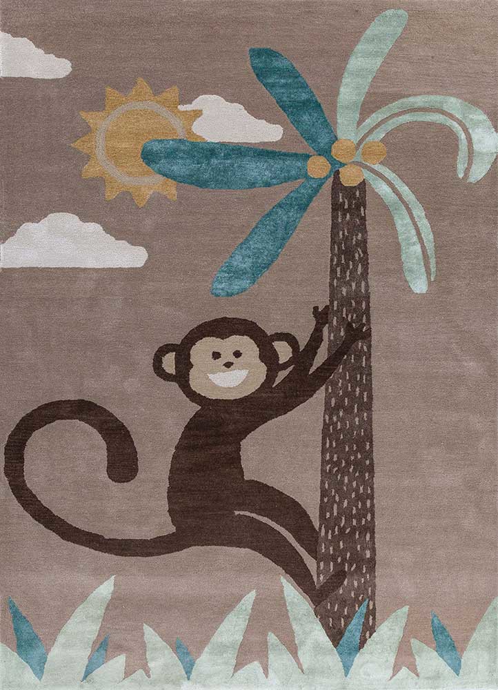 confetti beige and brown wool and viscose hand tufted Rug - HeadShot