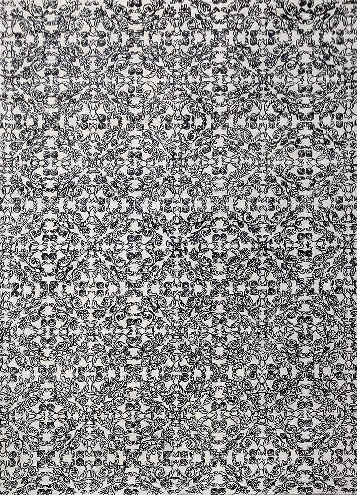  grey and black wool and viscose hand tufted Rug