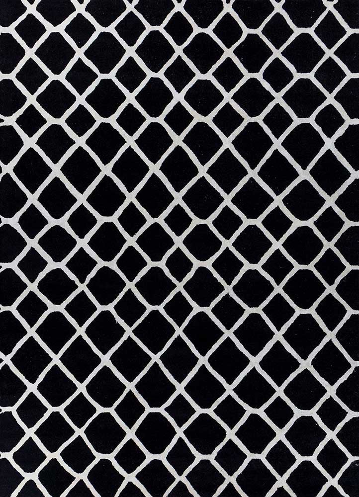 contour grey and black wool and viscose hand tufted Rug - HeadShot