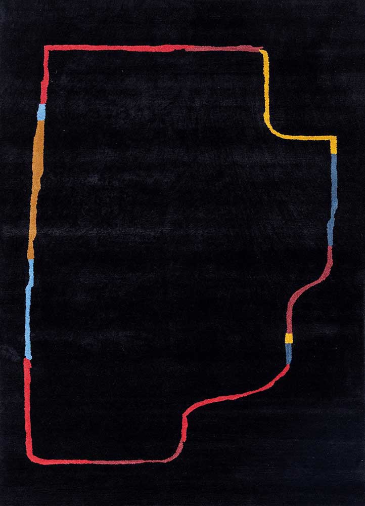 confetti grey and black wool and viscose hand tufted Rug