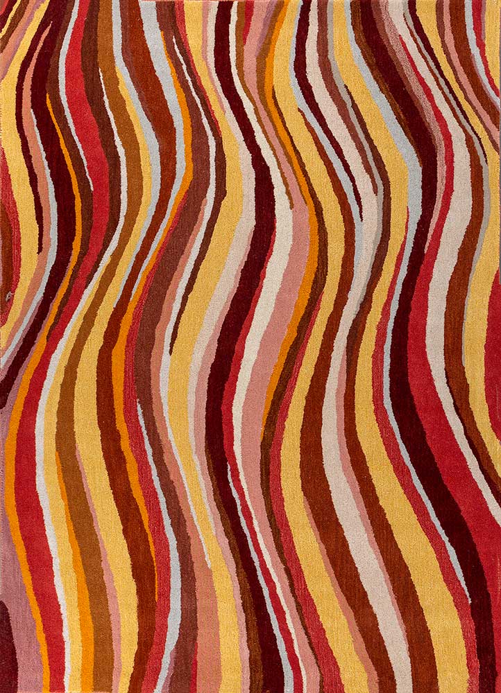 Transcend Red and Orange Hand Tufted Wool and Viscose RugsTra14836