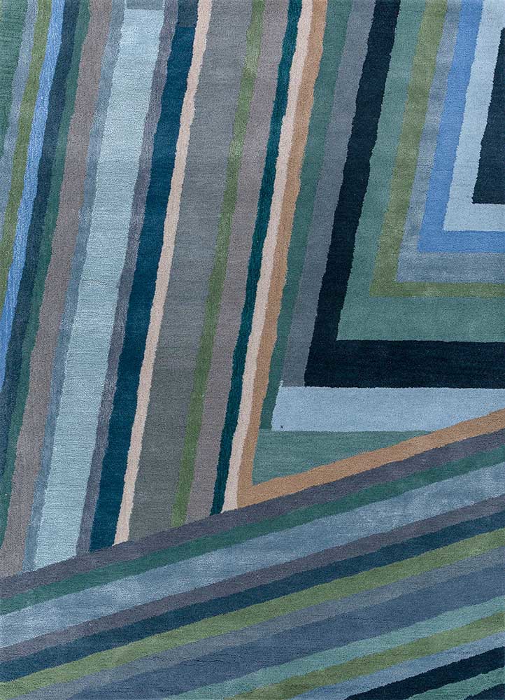 acar blue wool and viscose hand tufted Rug - HeadShot acar blue wool and viscose hand tufted Rug - HeadShot