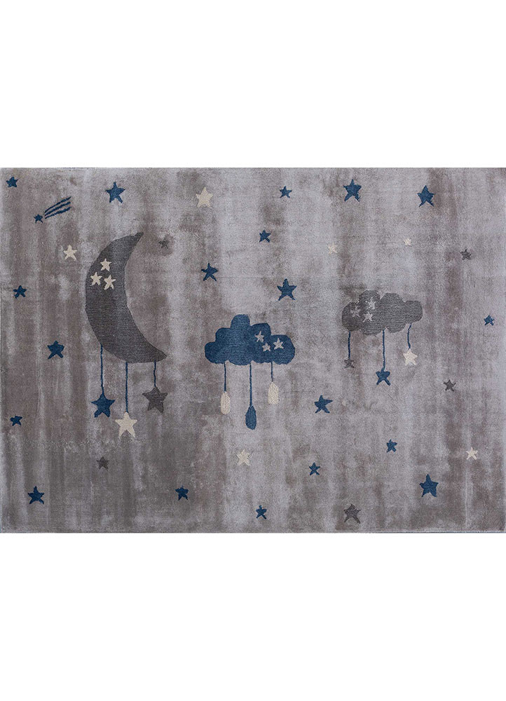 confetti grey and black wool and viscose hand tufted Rug