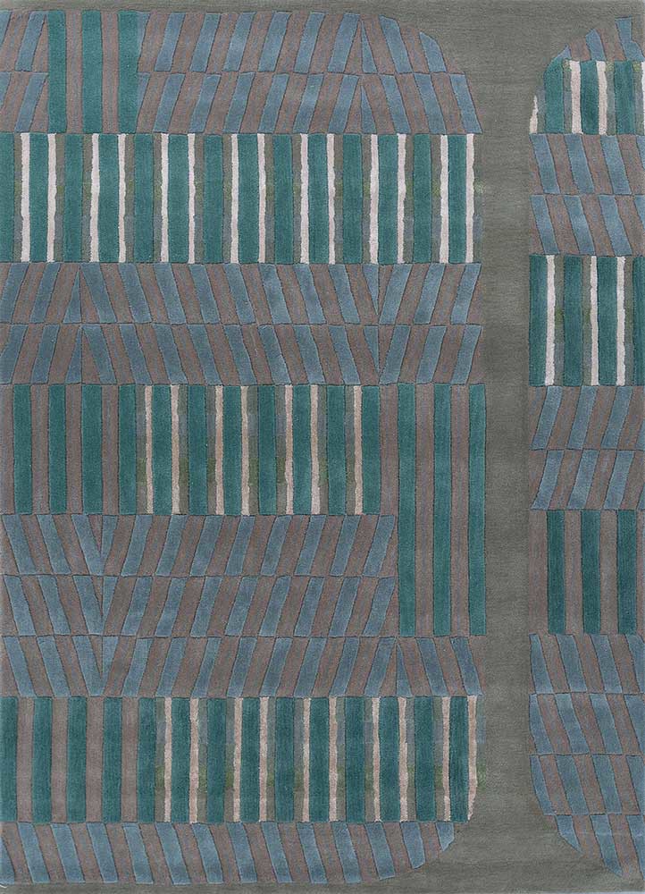 come around beige and brown wool hand tufted Rug - HeadShot