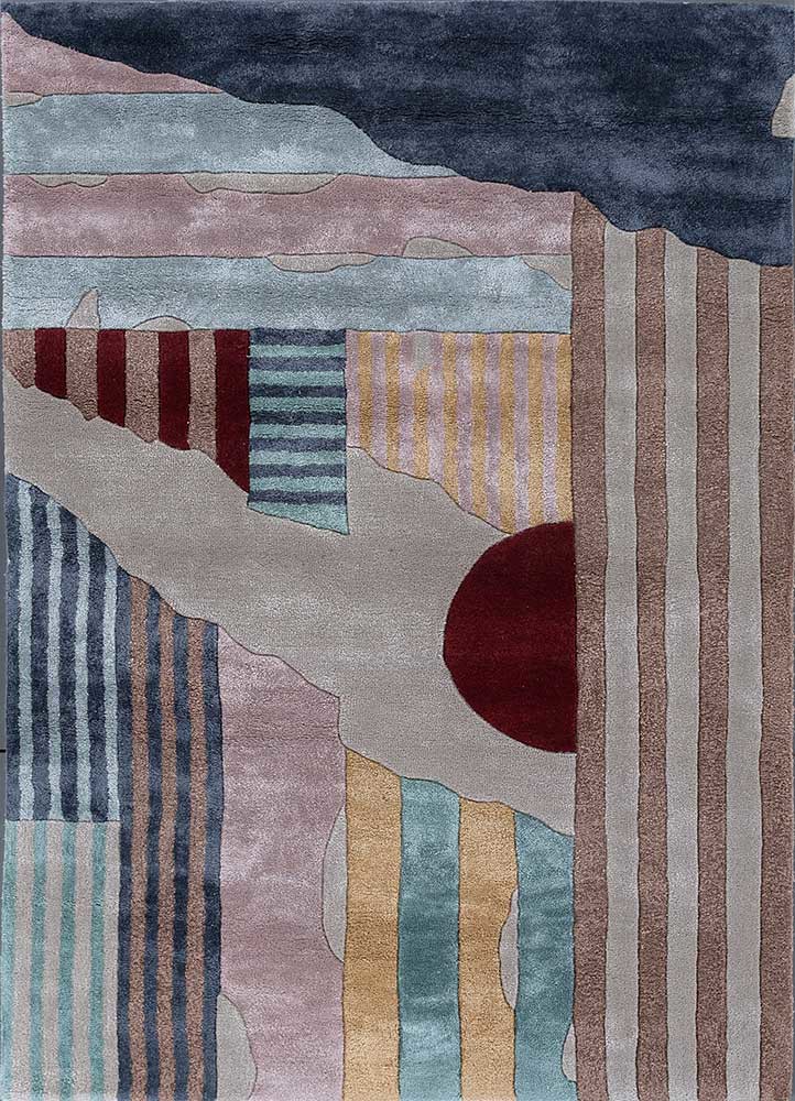 confetti grey and black wool and viscose hand tufted Rug