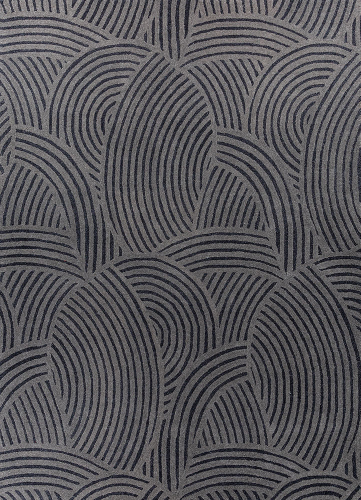 pathways grey and black wool and viscose hand tufted Rug - HeadShot pathways grey and black wool and viscose hand tufted Rug - HeadShot