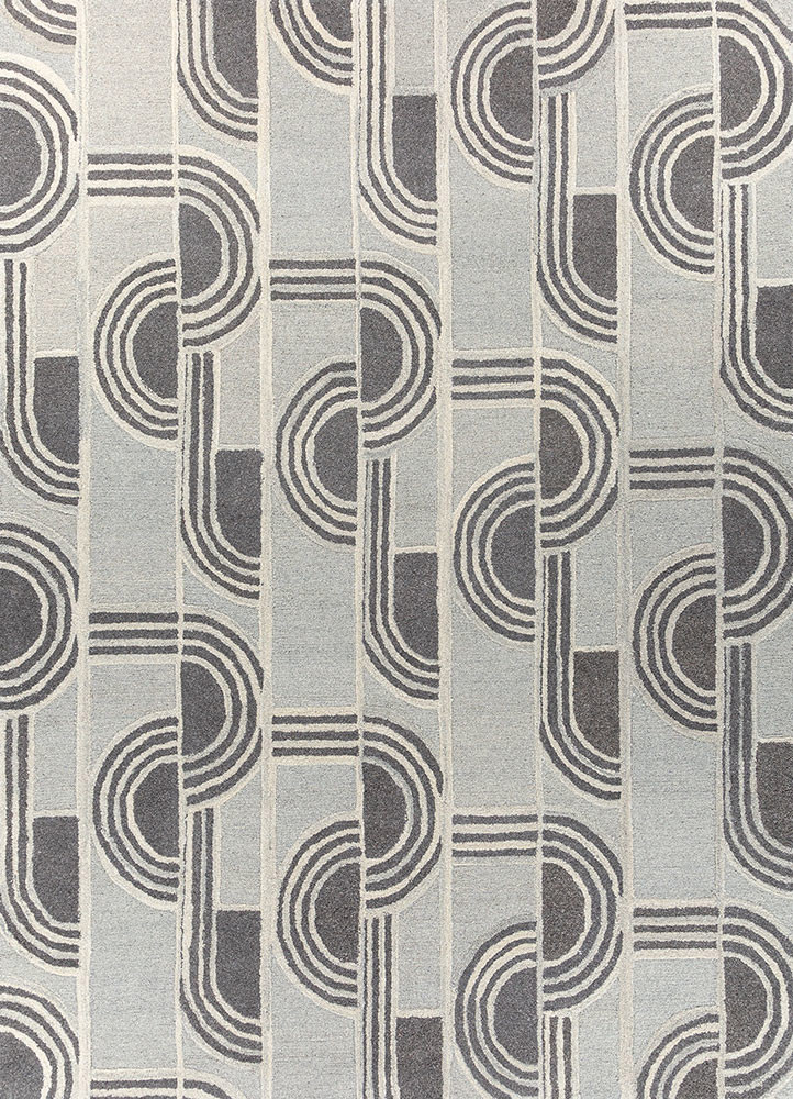 ivory ivory wool and viscose hand tufted Rug