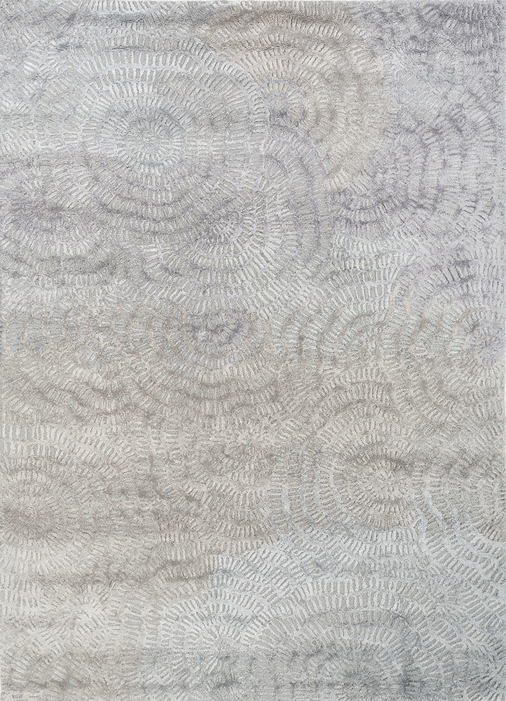  blue wool and viscose hand tufted Rug