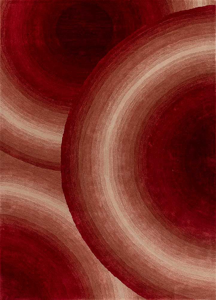  red and orange wool and viscose hand tufted Rug