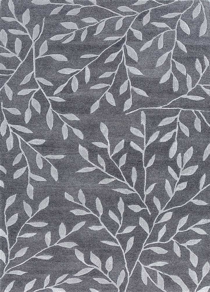  blue wool and viscose hand tufted Rug