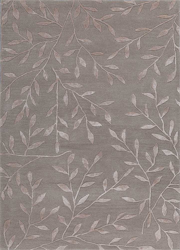  grey and black wool and viscose hand tufted Rug