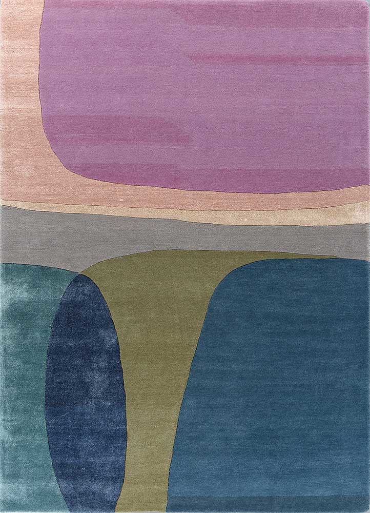 confetti pink and purple wool and viscose hand tufted Rug