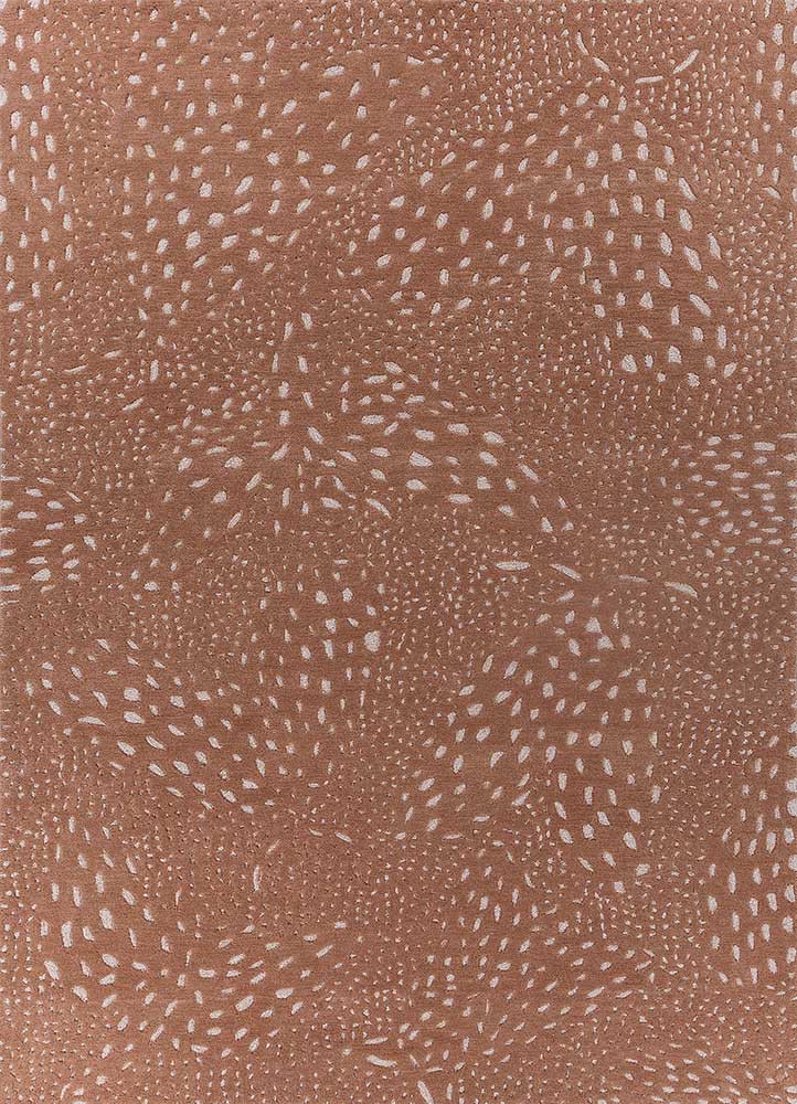  red and orange wool and viscose hand tufted Rug