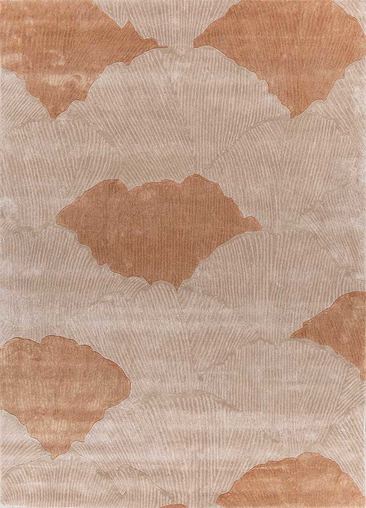 aurelia beige and brown wool and viscose hand tufted Rug - HeadShot
