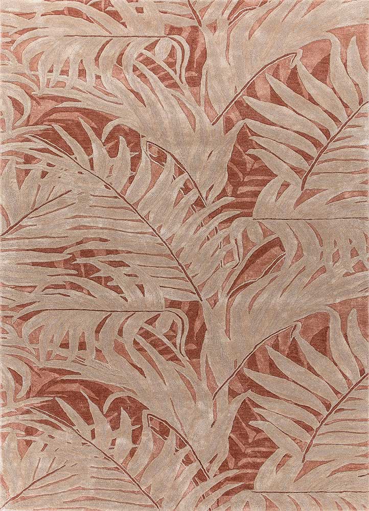 aurelia beige and brown wool and viscose hand tufted Rug - HeadShot