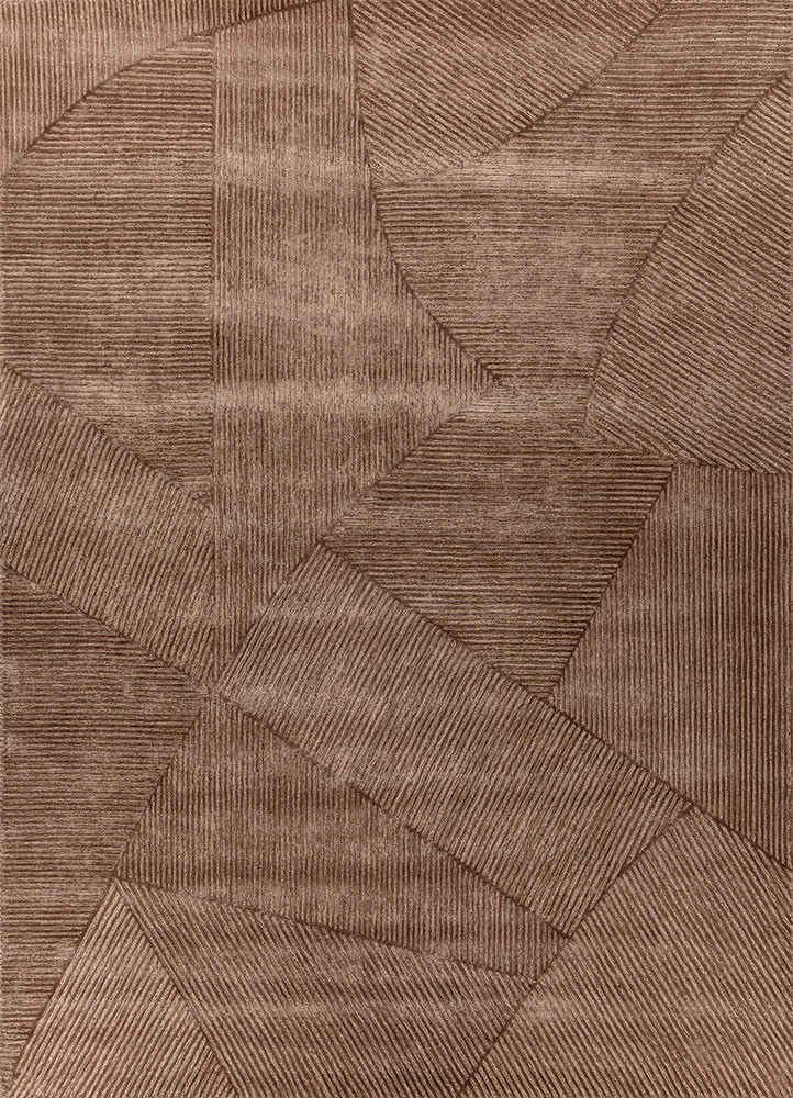 infini beige and brown wool and viscose hand tufted Rug - HeadShot infini beige and brown wool and viscose hand tufted Rug - HeadShot