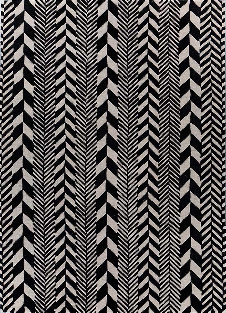 adrift grey and black wool hand tufted Rug