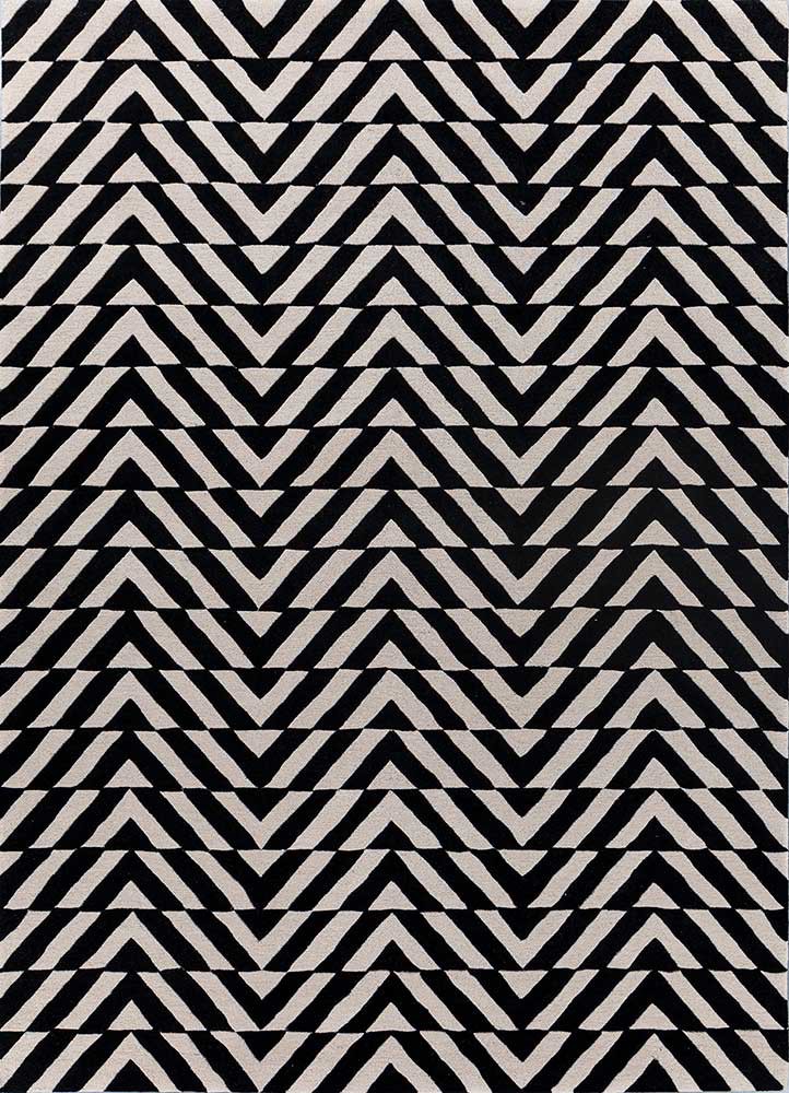 adrift grey and black wool hand tufted Rug