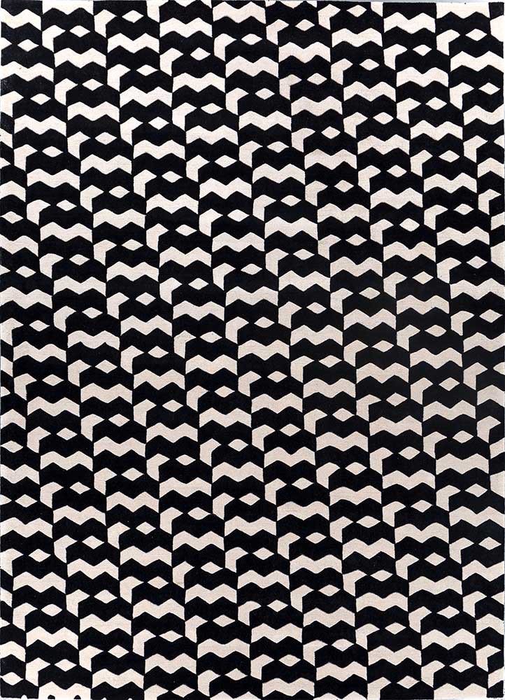 adrift grey and black wool hand tufted Rug