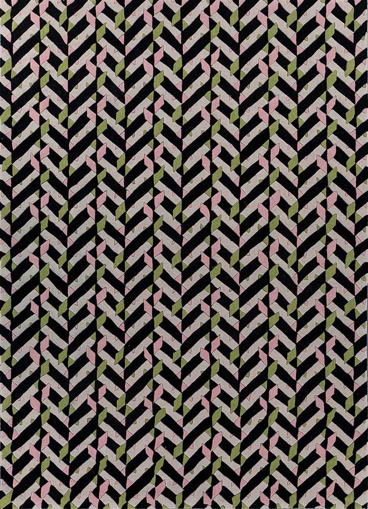 adrift grey and black wool hand tufted Rug