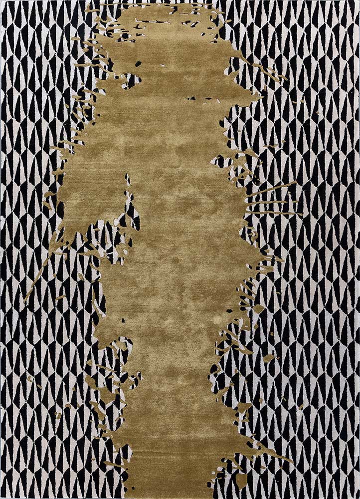 adrift green wool and viscose hand tufted Rug - HeadShot