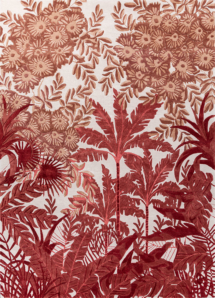 aurelia red and orange wool and viscose hand tufted Rug - HeadShot aurelia red and orange wool and viscose hand tufted Rug - HeadShot