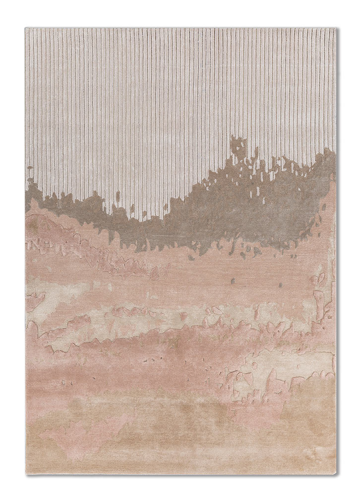 white noise ivory wool and viscose hand tufted Rug