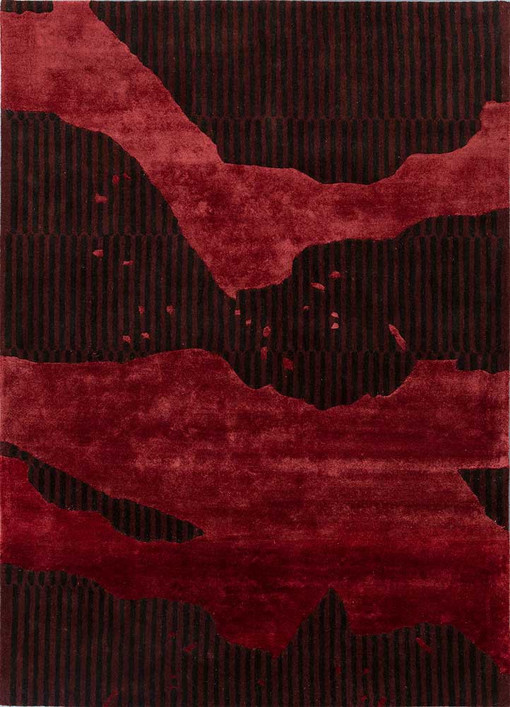 adrift red and orange wool and viscose hand tufted Rug - HeadShot