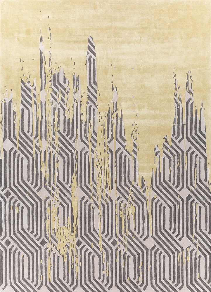 adrift gold wool and viscose hand tufted Rug