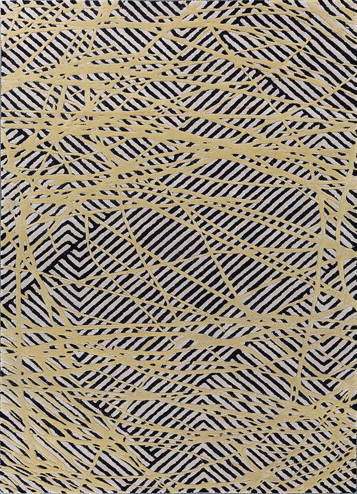 adrift grey and black wool and viscose hand tufted Rug