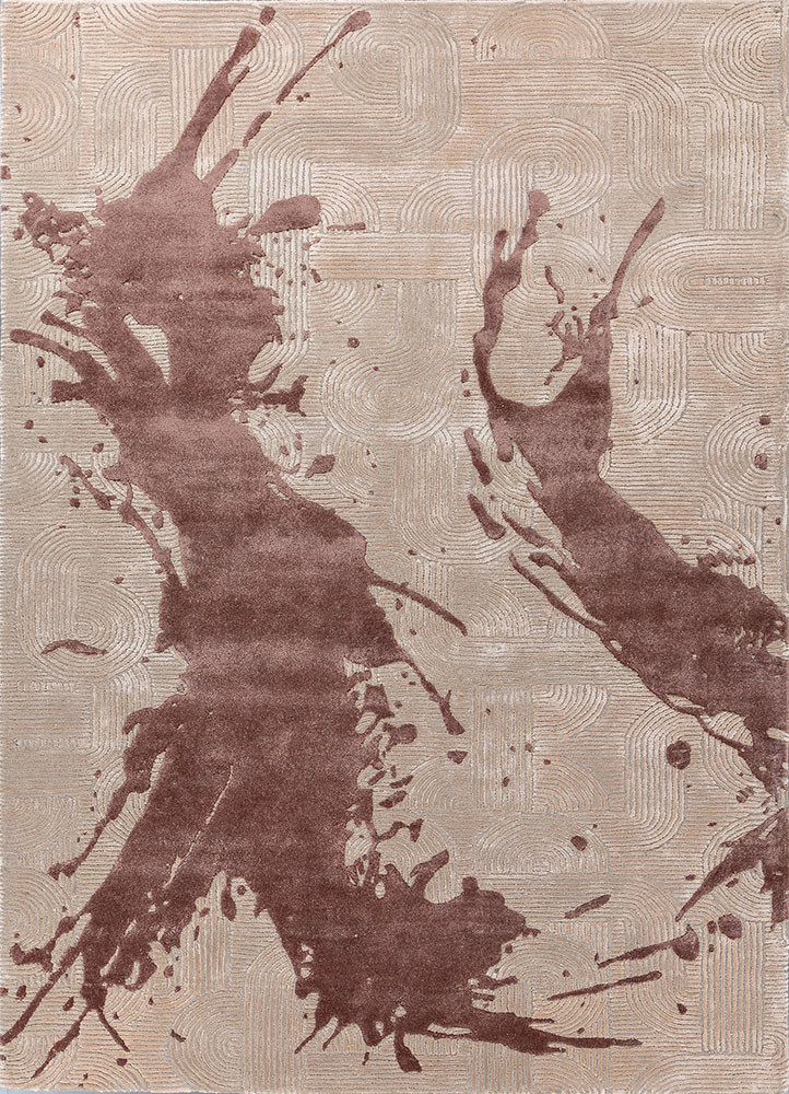 adrift beige and brown wool and viscose hand tufted Rug - HeadShot