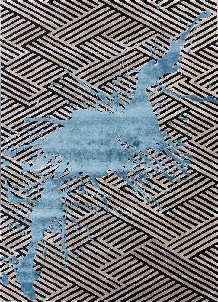 adrift grey and black wool and viscose hand tufted Rug - HeadShot adrift grey and black wool and viscose hand tufted Rug - HeadShot