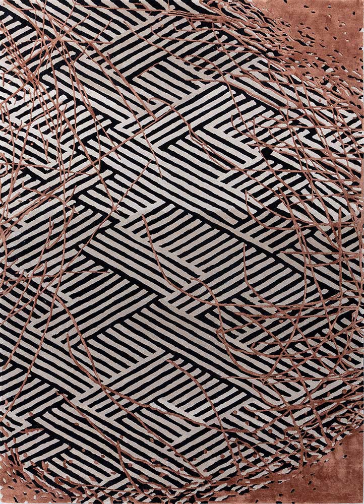 adrift grey and black wool and viscose hand tufted Rug - HeadShot