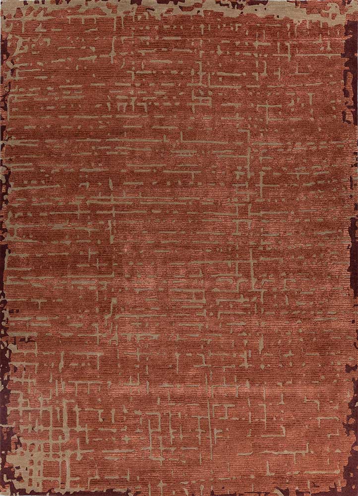 white noise red and orange wool and viscose hand tufted Rug - HeadShot white noise red and orange wool and viscose hand tufted Rug - HeadShot