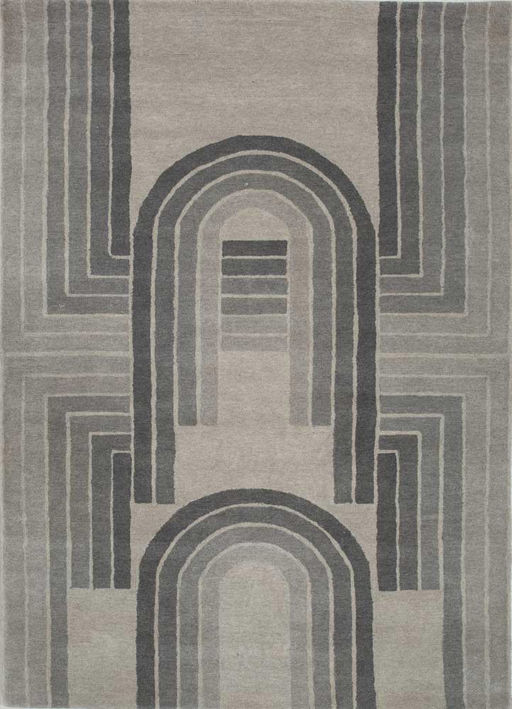 chroma grey and black wool hand tufted Rug - HeadShot