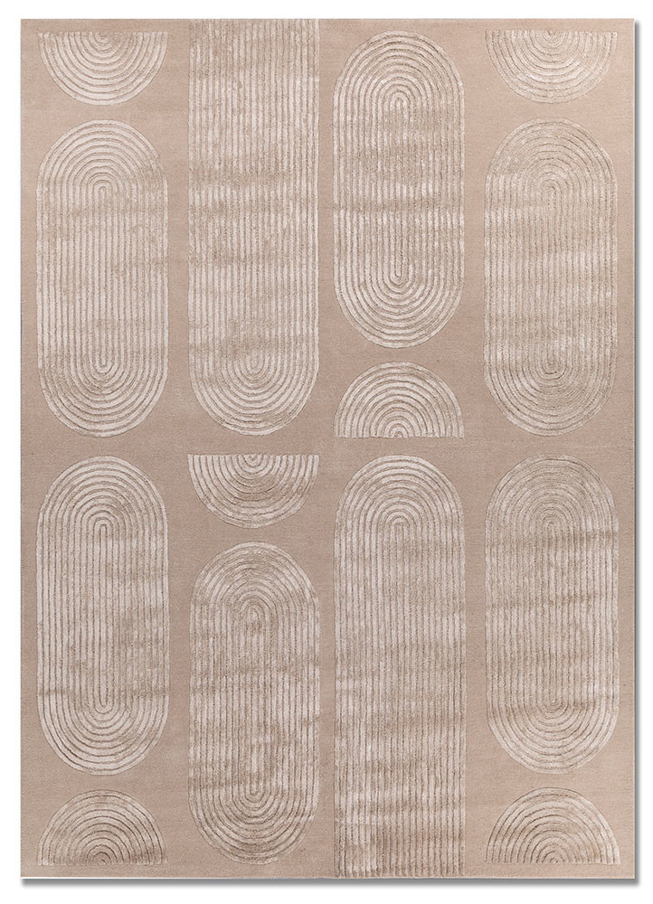 ivory ivory wool and viscose hand tufted Rug