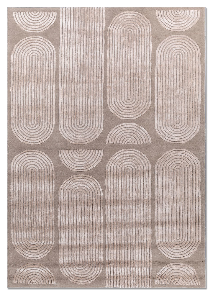 ivory ivory wool and viscose hand tufted Rug