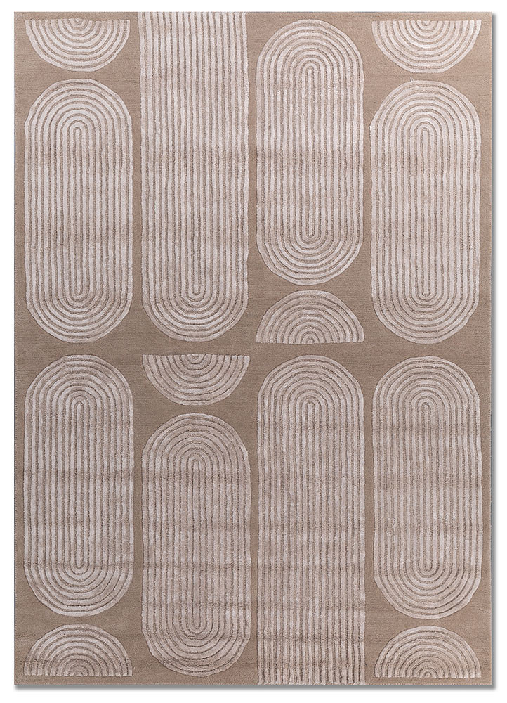 caliedo ivory wool and viscose hand tufted Rug - HeadShot