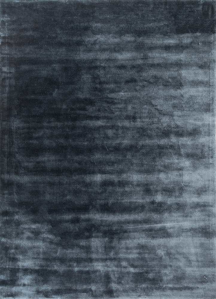 blue blue viscose hand tufted Rug