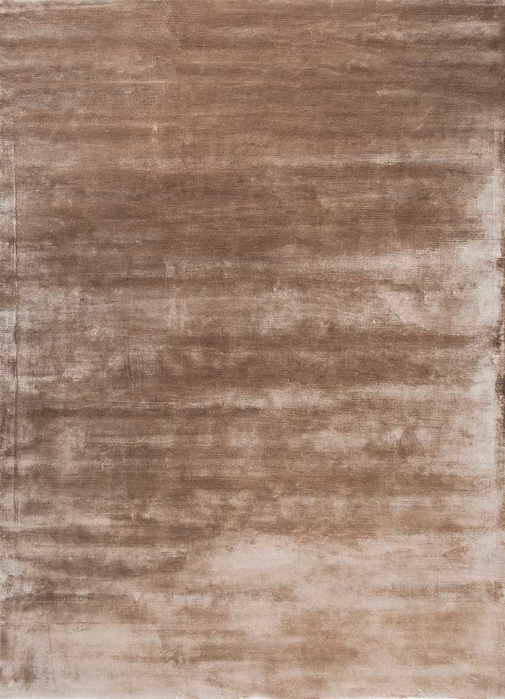 beige and brown beige and brown viscose hand tufted Rug