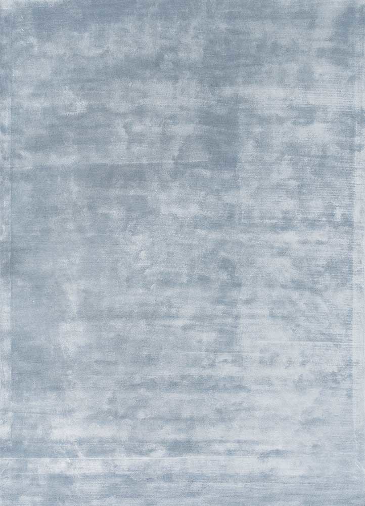 blue blue viscose hand tufted Rug