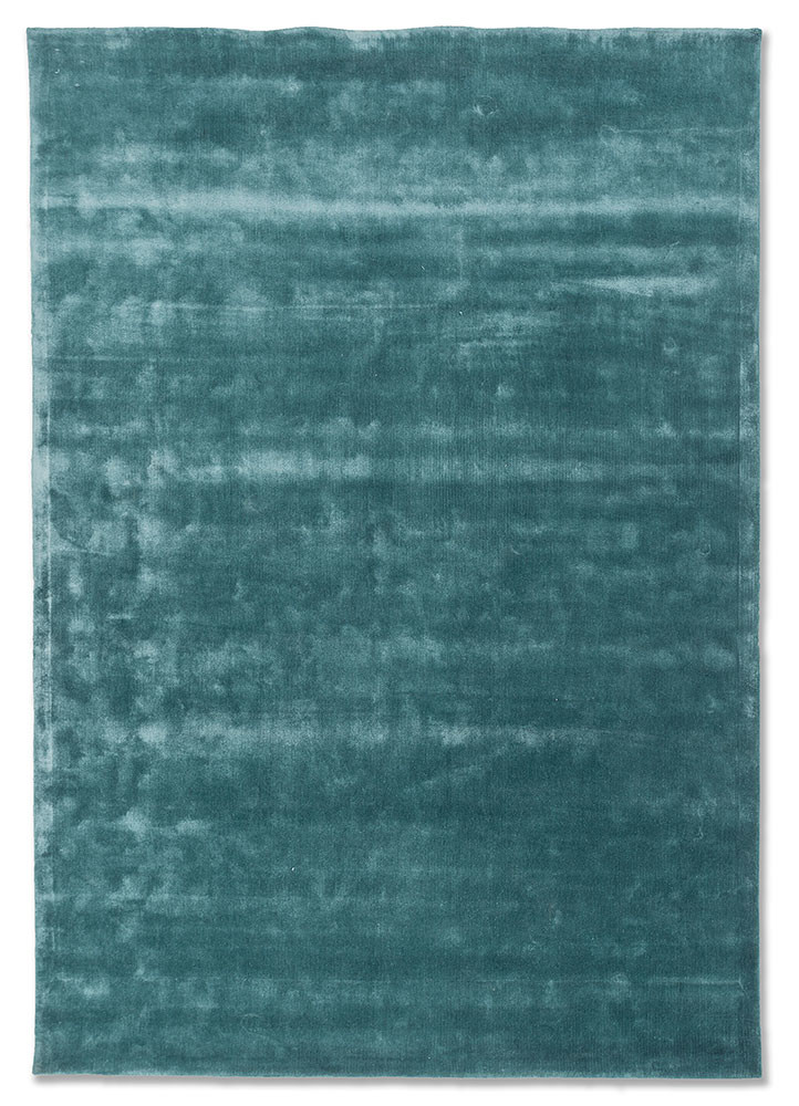 blue blue viscose hand tufted Rug
