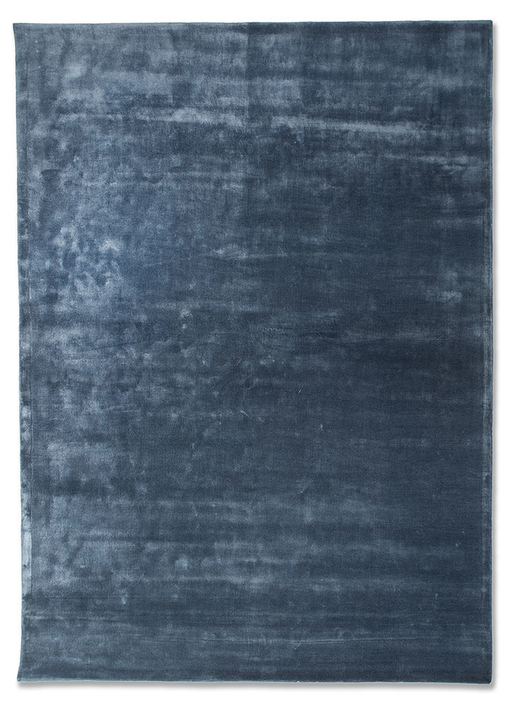 blue blue viscose hand tufted Rug