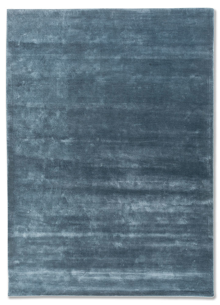 cera blue viscose hand tufted Rug