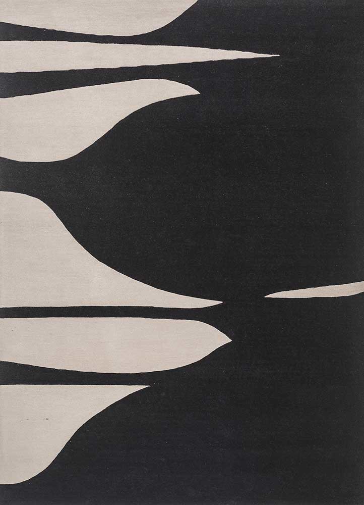 aprezo grey and black wool hand tufted Rug - HeadShot