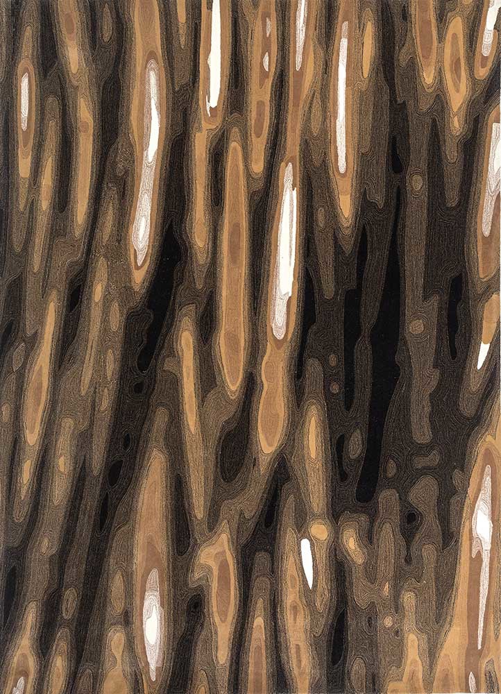 linear ivory wool hand tufted Rug - HeadShot