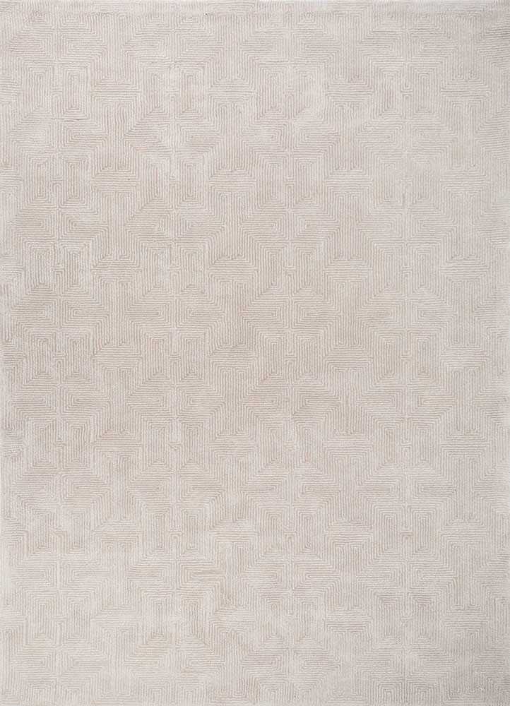cera ivory viscose hand tufted Rug - HeadShot