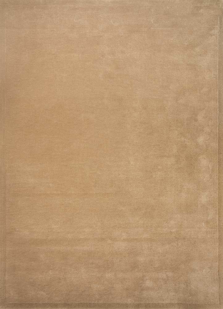  beige and brown wool and viscose hand tufted Rug